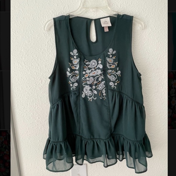 Knox Rose Green Tank Top - L - Picture 1 of 3